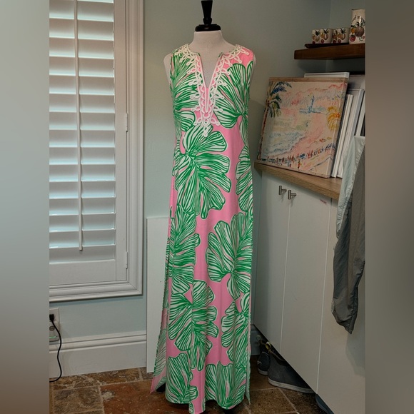 Lilly Pulitzer Carlotta Mandevilla Baby Who Let Fronds Out MAXI DRESS 2 NWT - Picture 8 of 10